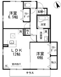 グランモア那賀川 B棟の物件間取画像